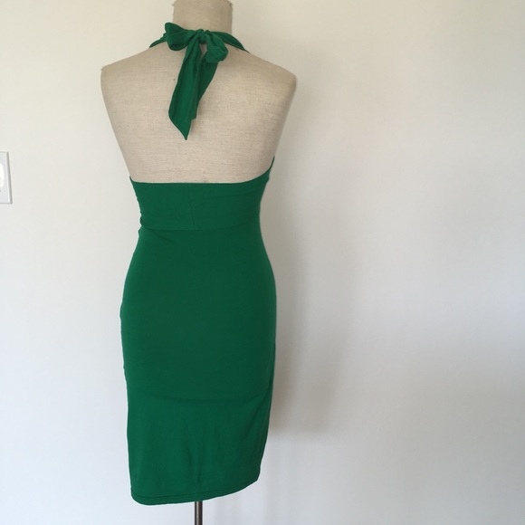AMERICAN APPAREL ~ green vneck body con dress - Picture 5 of 6